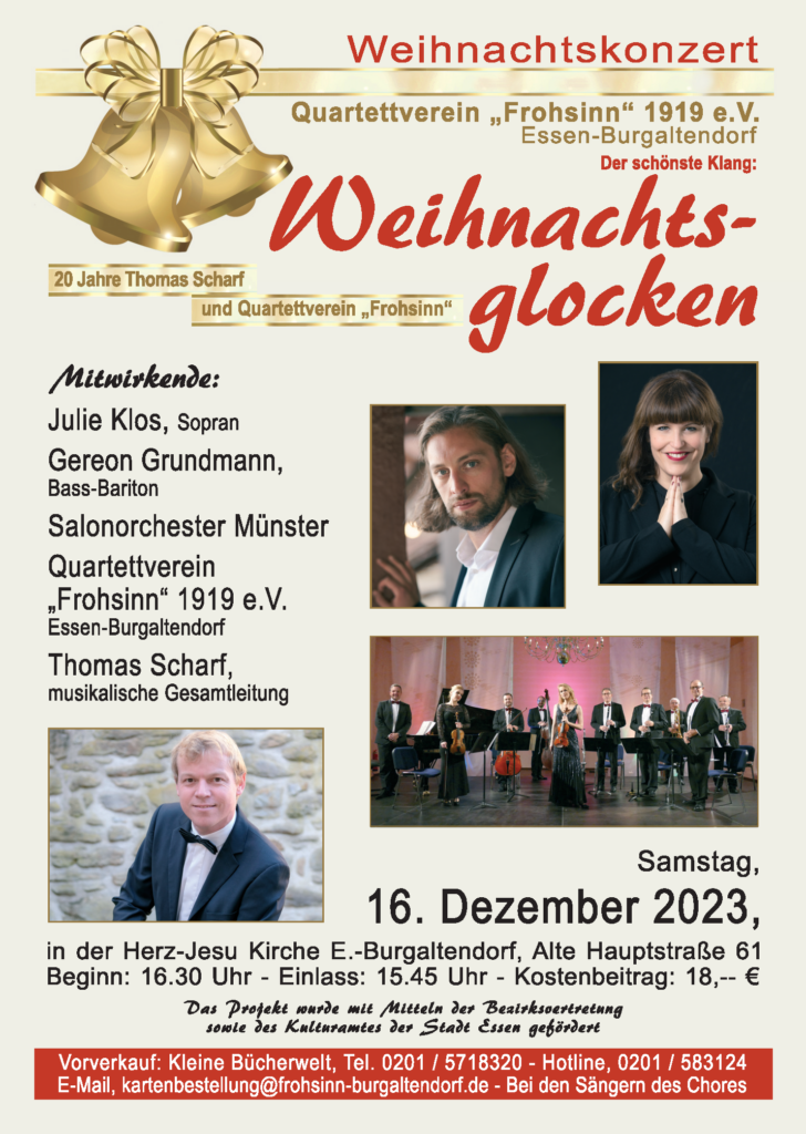 Plakat Weihnachtskonzert Quartettverein Frohsinn Burgaltendorf