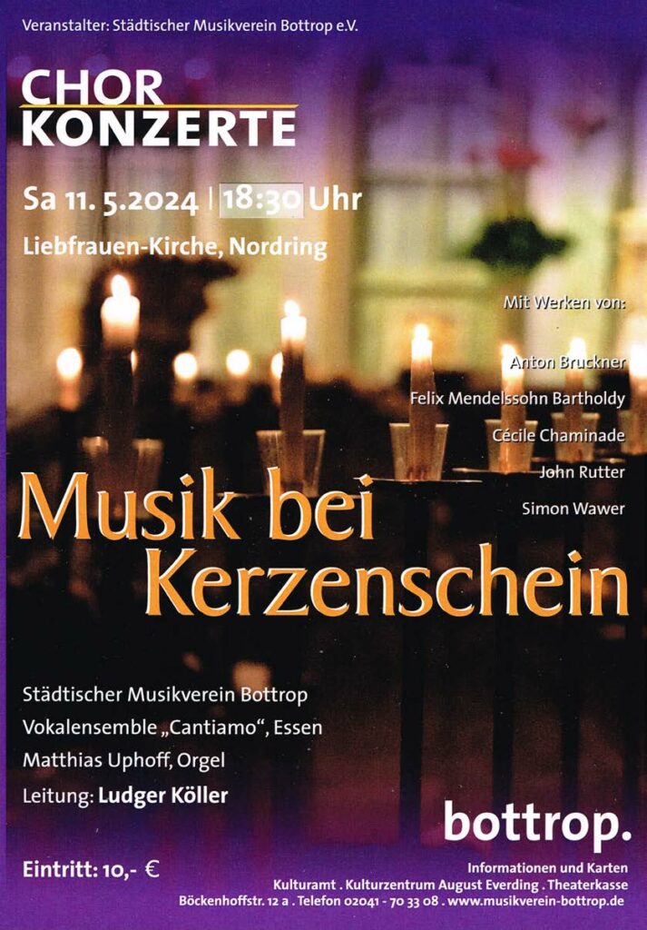 Plakat zum Konzert vom Städt.Musikverein Bottrop und Vokalensemble Cantiamo am 11.05.204